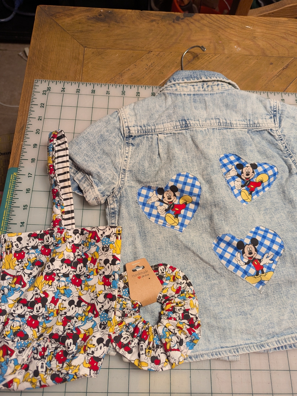 Disney Mickey Mouse Kids Denim Shirt with Matching Tote & Scrunchie - Baby Gap